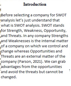 Wk2 SWOT analysis